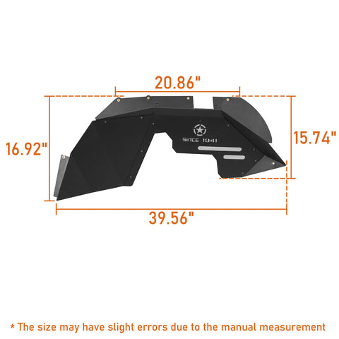 Hooke Road Front Inner Fender Liners(07-18 Jeep Wrangler JK) dimension