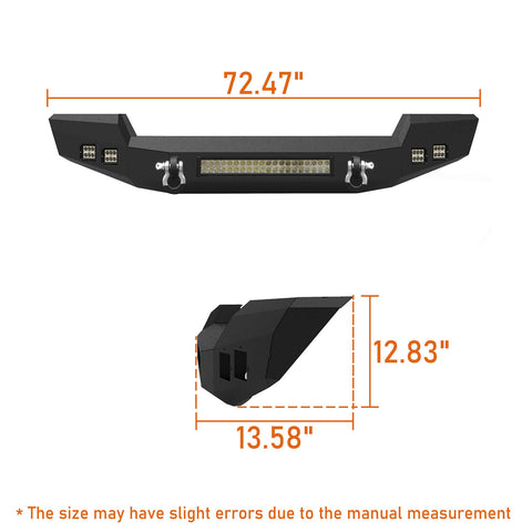 Jeep Wrangler&Gladiator Climber Full Width Front Bumper(18-23 JL & 20-23 JT) Dimension