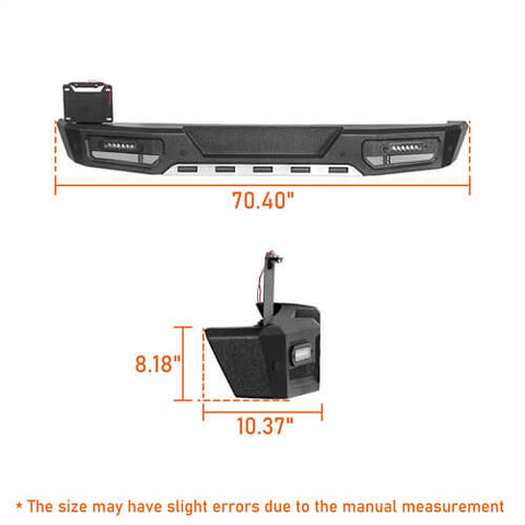 2018-2024 Jeep Wrangler JL Rear Bumper Aftermarket Bumper 4x4 Parts - Hooke Road b3066 dimension