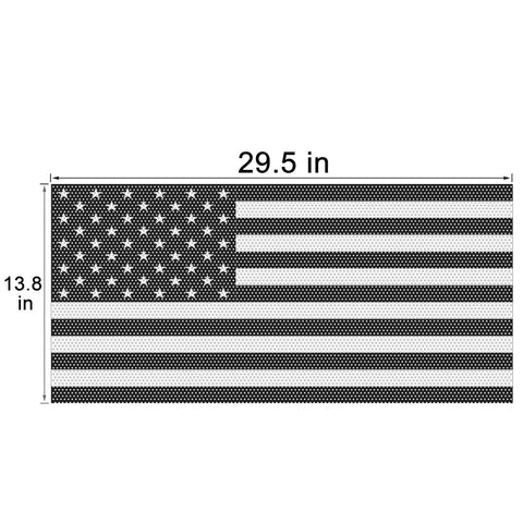 Jeep Wrangler JL & Gladiator JT Front US American Flag Grille Insert Paws Black and White dimension