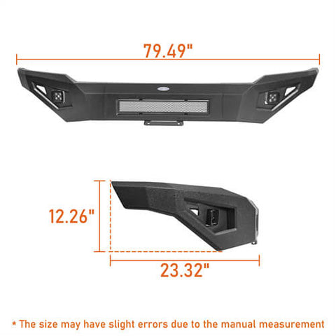 2018-2020 Ford F-150 Full-Width Front Bumper Aftermarket Bumper 4x4 Truck Parts - Hooke Road b8257 dimension