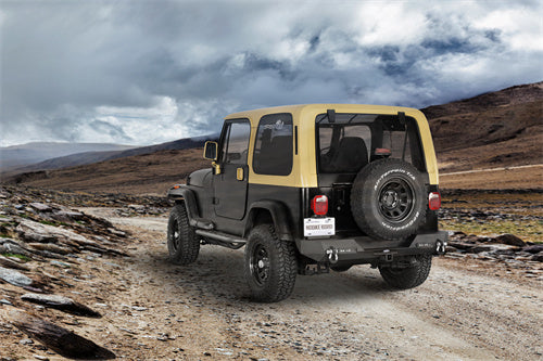 Hooke Road Rear Bumper with LED Lights & 2" Hitch Receiver for 1987-1995 Jeep Wrangler YJ - Rear View
