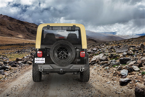 Hooke Road Rear Bumper with LED Lights & 2" Hitch Receiver for 1987-1995 Jeep Wrangler YJ - Detail View