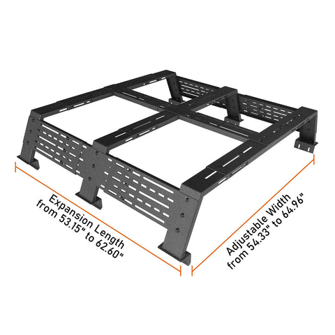 Truck 12.2" High Overland Bed Rack - Hooke Road DIMENSION