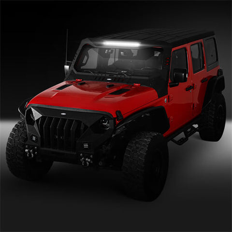 Jeep Wrangler JL & Gladiator JT Madmax Windshield Frame Cover Visor/Cowl 4x4 Jeep Parts - Hooke Road b3058s details 1