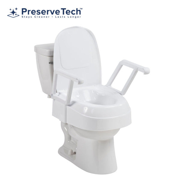 PreserveTech Universal Raised Toilet Seat with Armrests