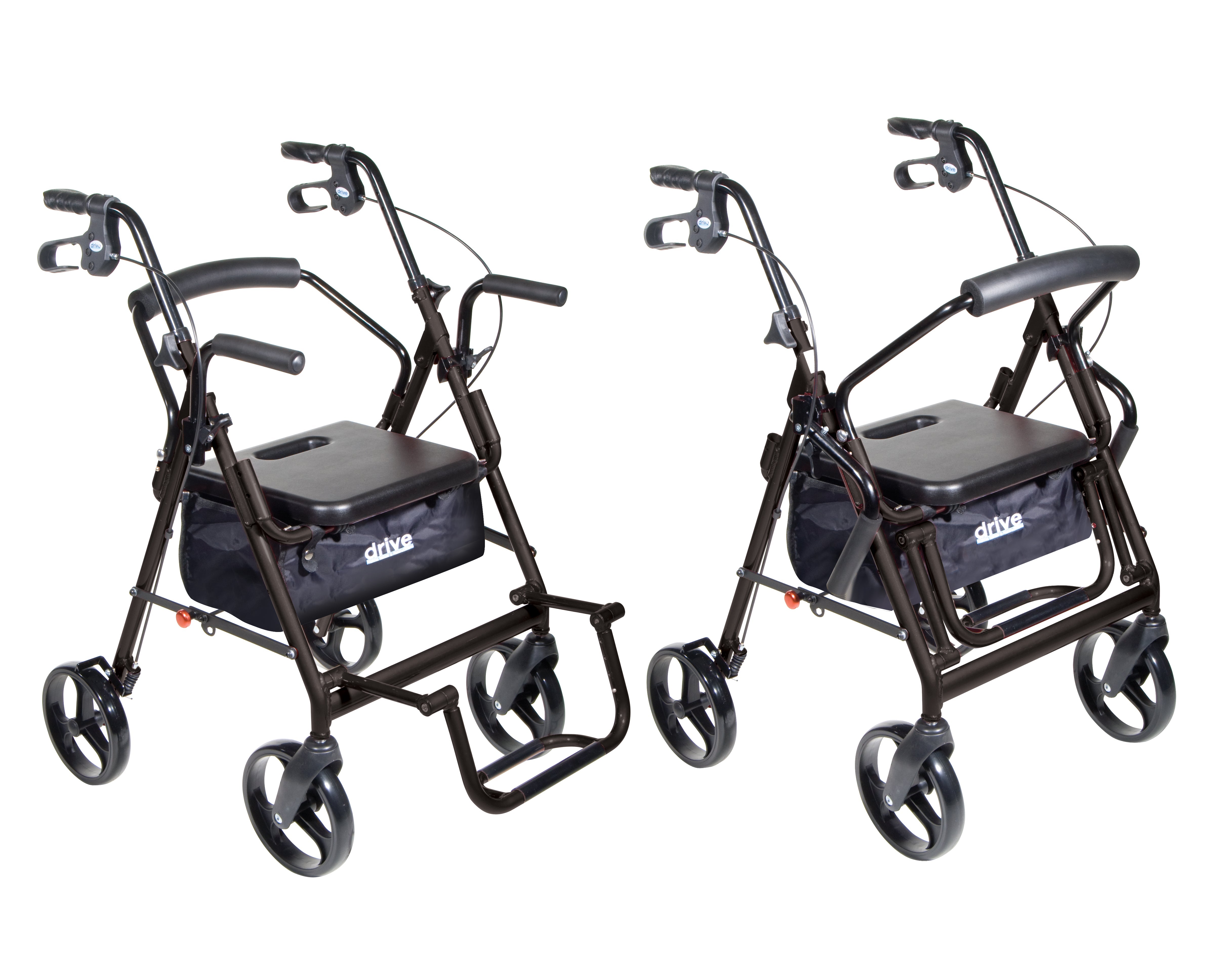 Duet Dual Function Transport Wheelchair Rollator Rolling Walker