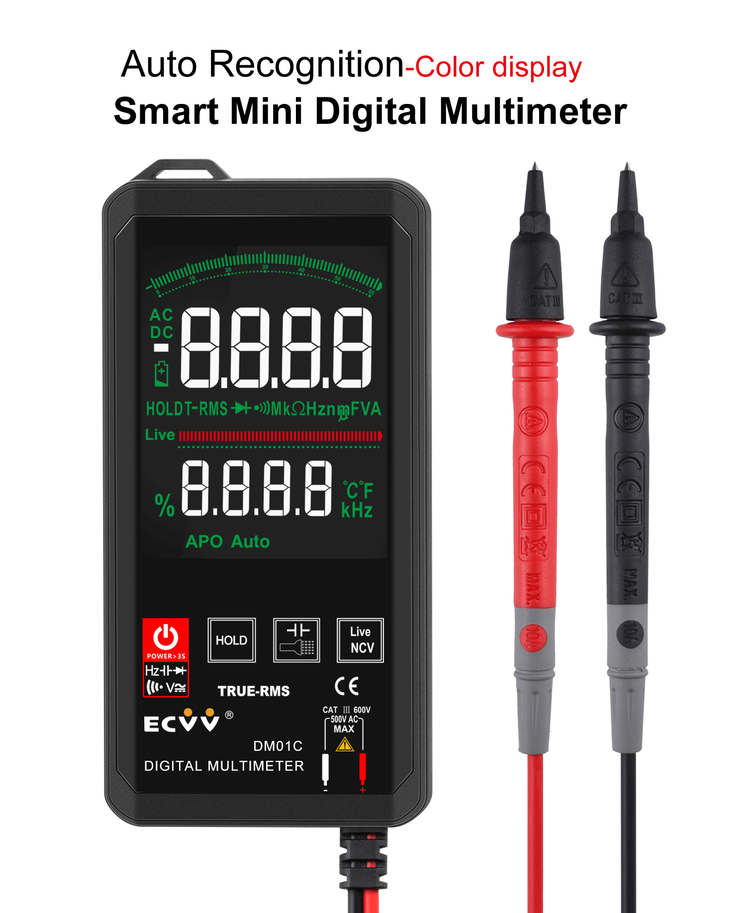 ECVV Touch Screen Digital Multimeter Color Display Auto Recognition-1