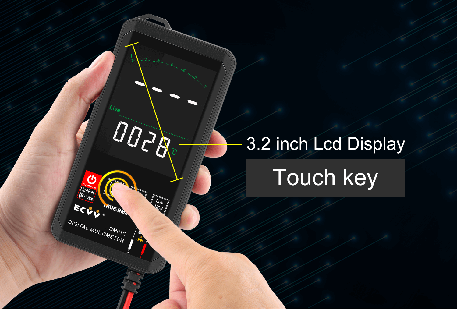 ECVV Touch Screen Digital Multimeter Color Display Auto Recognition-2