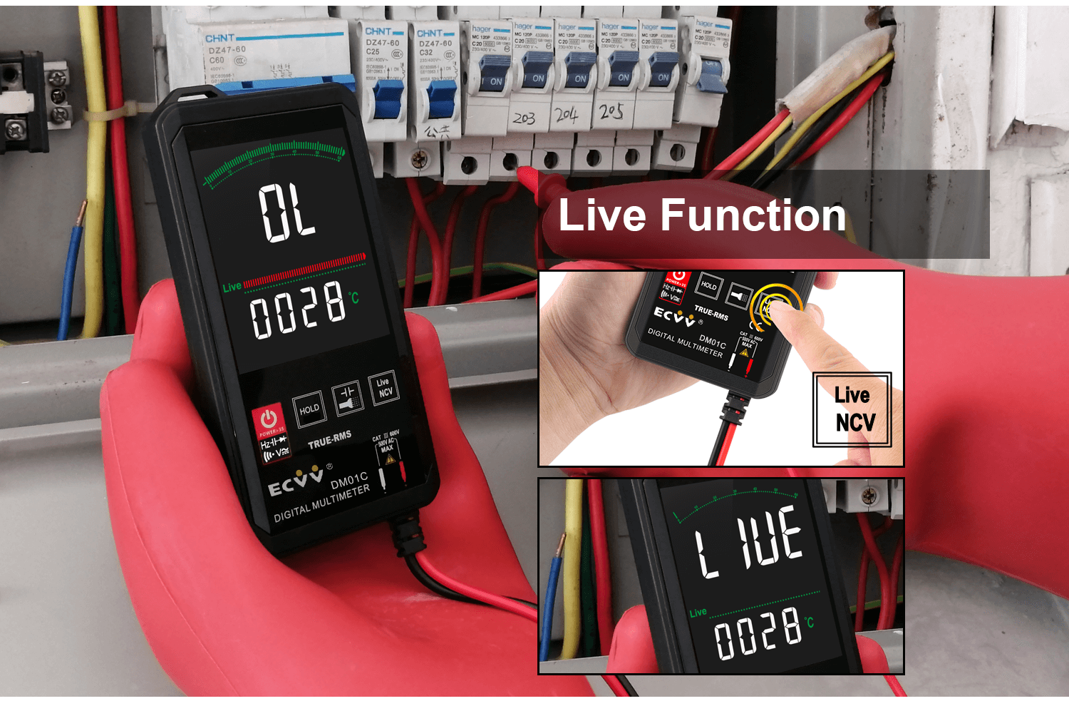 ECVV Touch Screen Digital Multimeter Color Display Auto Recognition-8