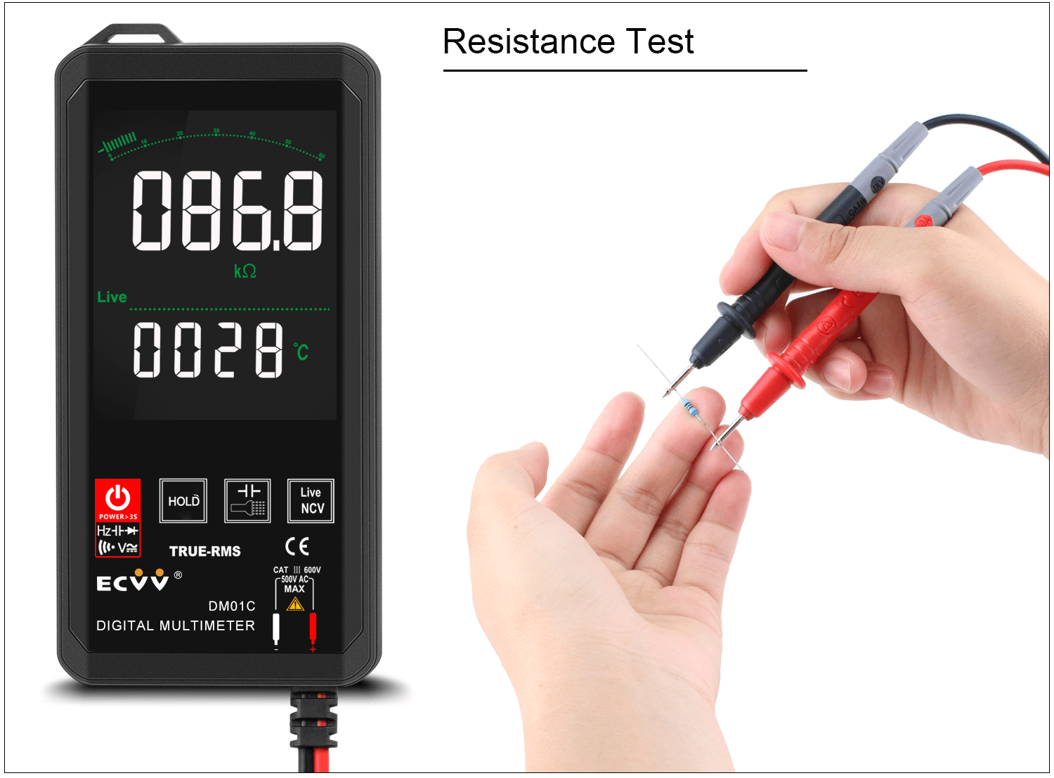 ECVV Touch Screen Digital Multimeter Color Display Auto Recognition-9