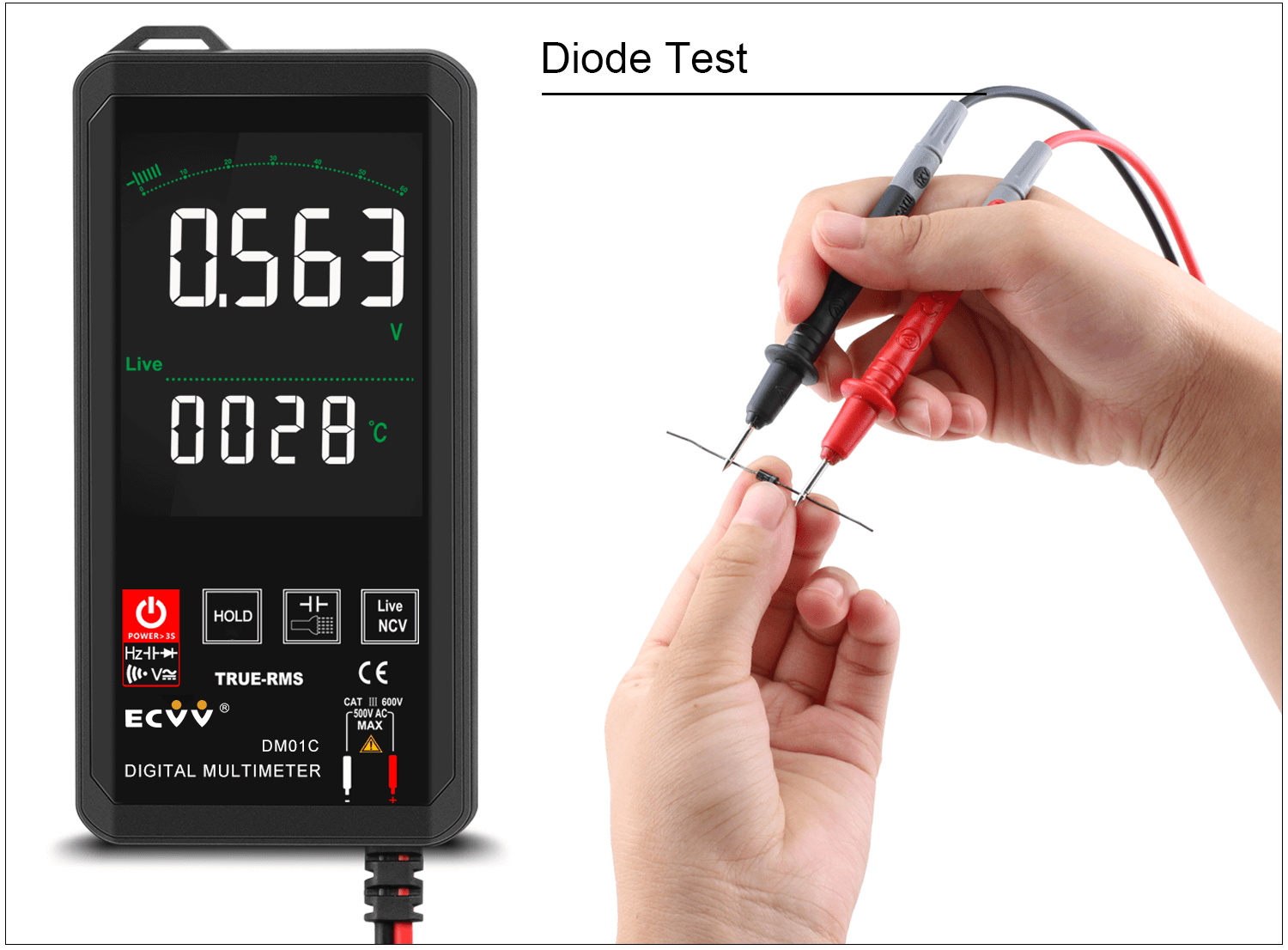 ECVV Touch Screen Digital Multimeter Color Display Auto Recognition-10