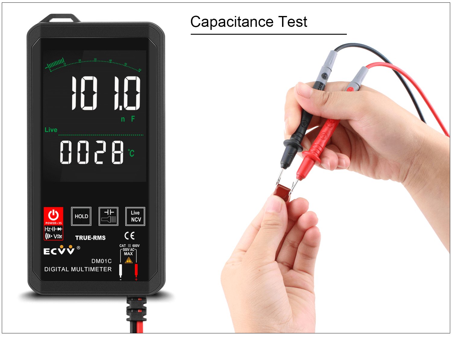 ECVV Touch Screen Digital Multimeter Color Display Auto Recognition-11
