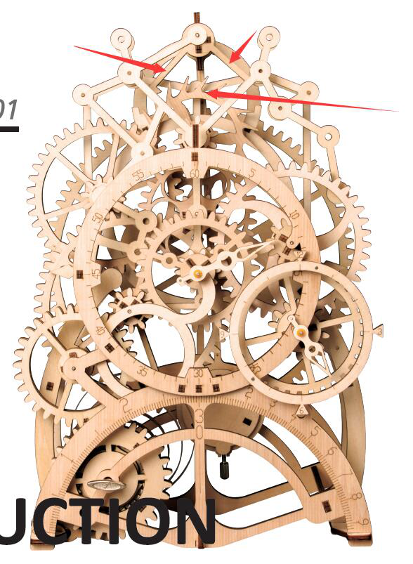 ROBOTIME 3D PUZZLE ROKR Pendulum Clock LK501 Mechanical Gears Kit