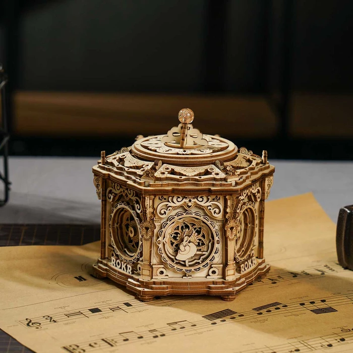 ROBOTIME 3D Wooden Puzzle ROKR Secret Garden DIY Mechanical Music Box AMK52 