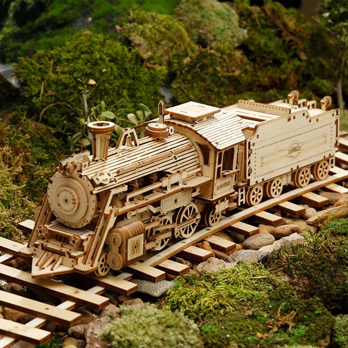 ROBOTIME 3D Wooden Puzzle ROKR Prime Steam Express MC501 