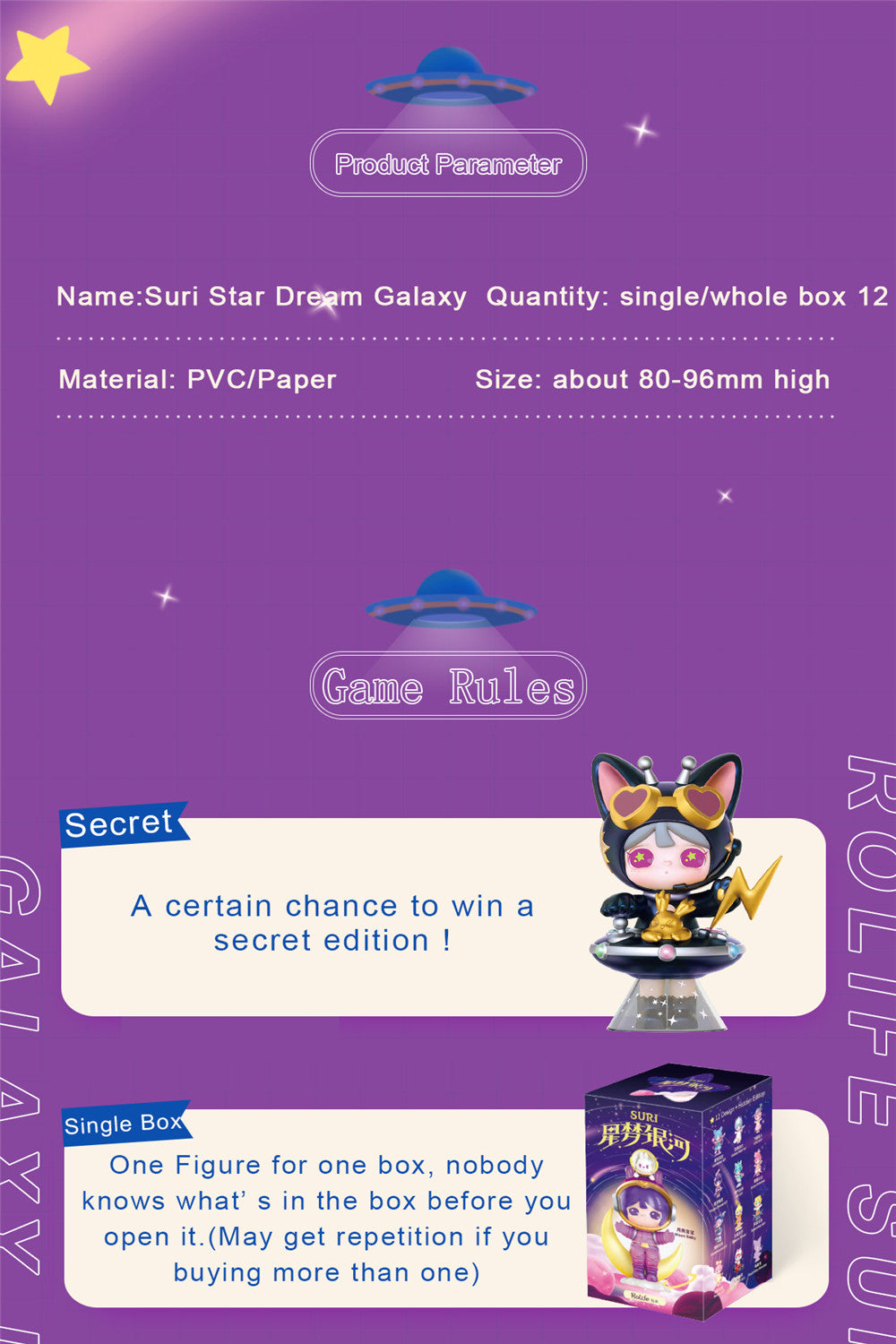 Rolife Blind Box Figure Surprise Dolls - Suri Starry Dream in Galaxy