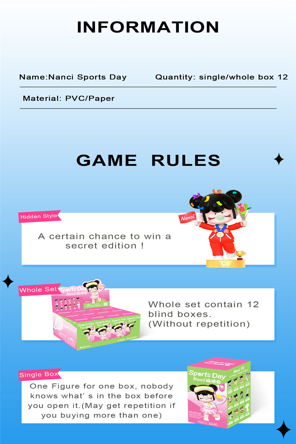 Rolife Blind Box Figure Surprise Dolls - Nanci Sports Day
