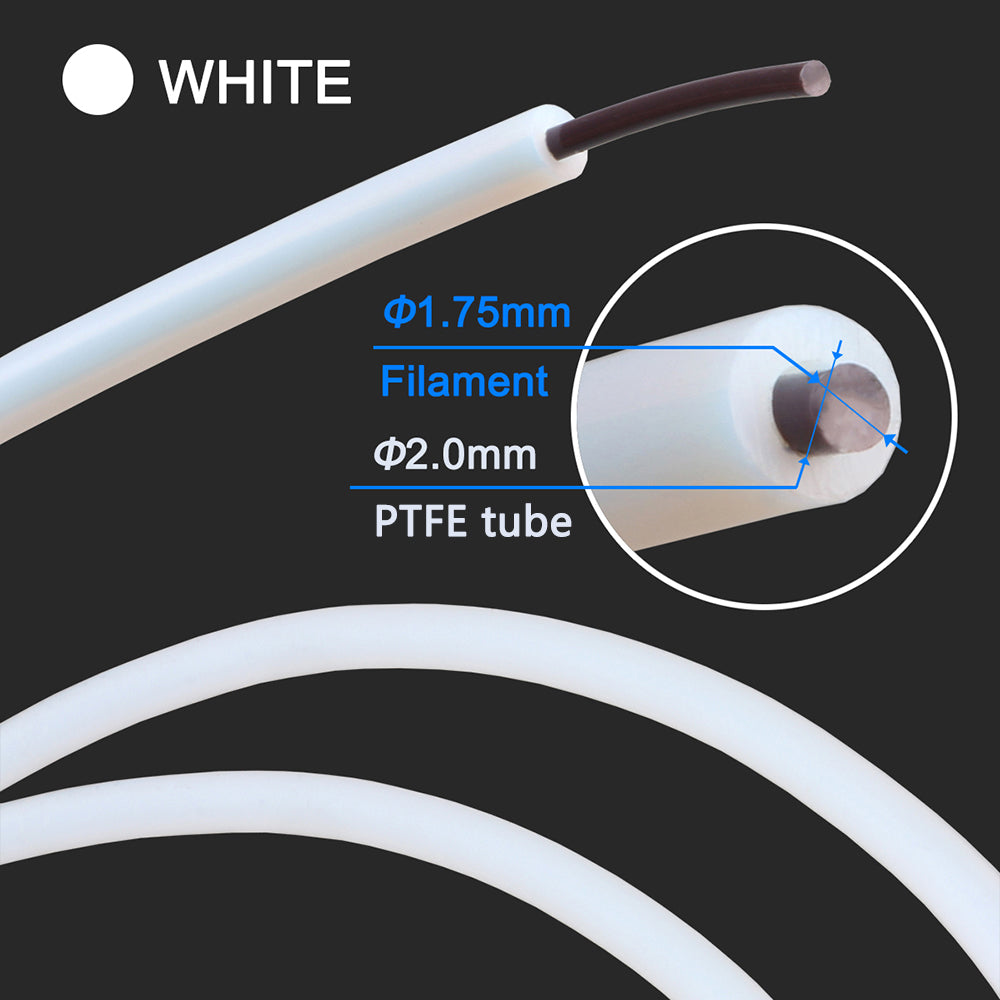 ULTECHNOVO 2 Pcs PTFE Tubes Tubes pour Filament 2Mm ID X 3Mm OD PTFE Tubing Tubes Tuyaux 3D Imprimante Accessoires 