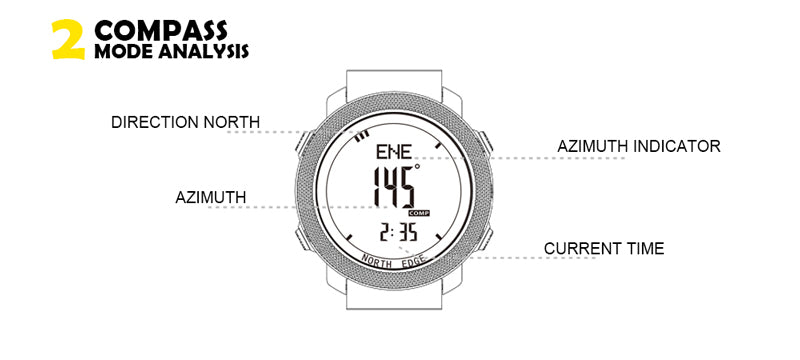 NORTH EDGE Apache Men's Outdoor Sport Digital Wrist Watch