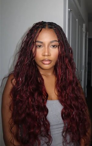 Burgundy Red Fulani Braids