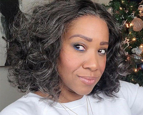 salt and pepper human hair lace wig