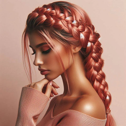 Rose gold fulani braids