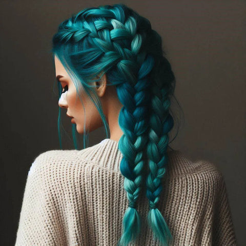 Teal Blue Fulani Braids