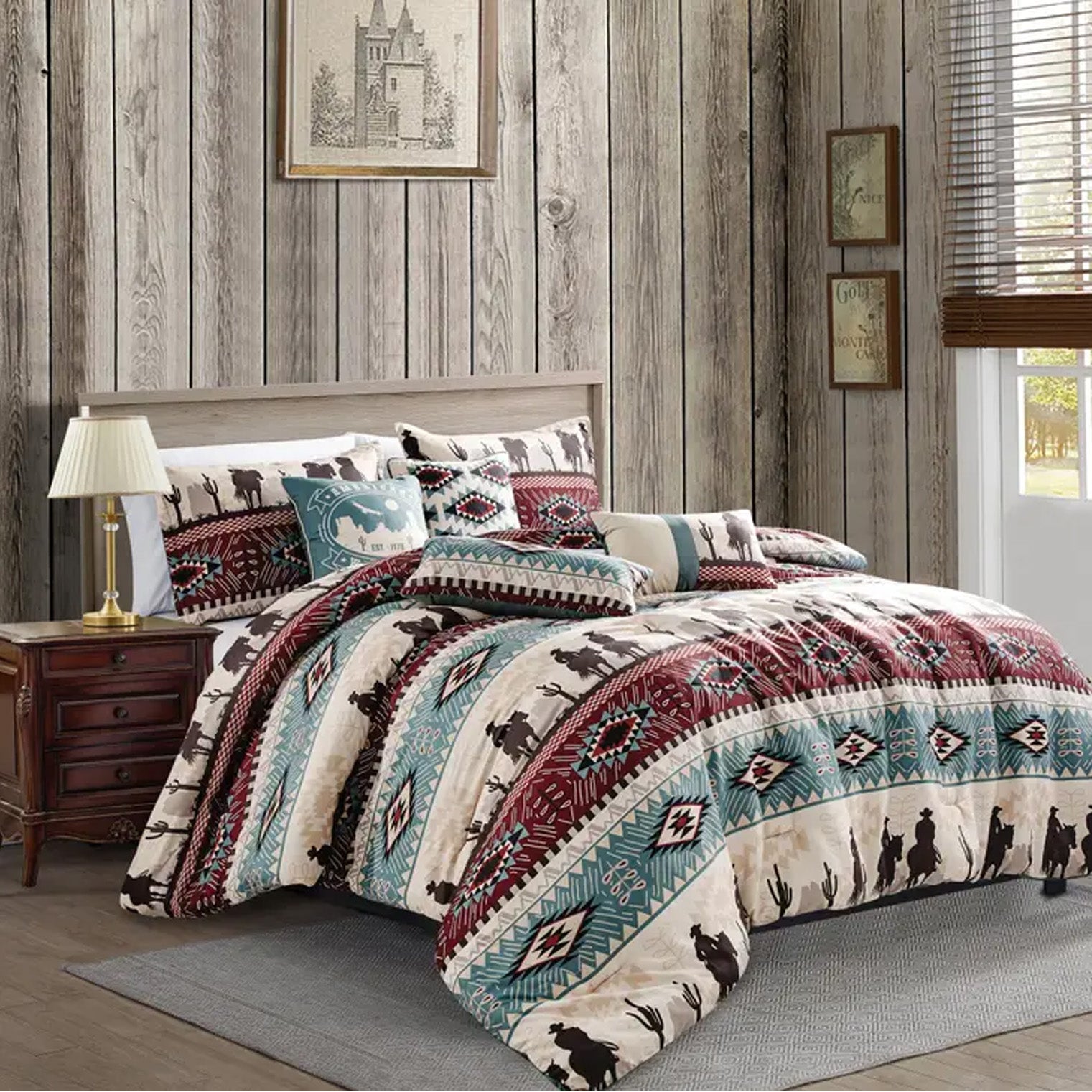 Cowboy Aztec Comforter - 7 Piece Set