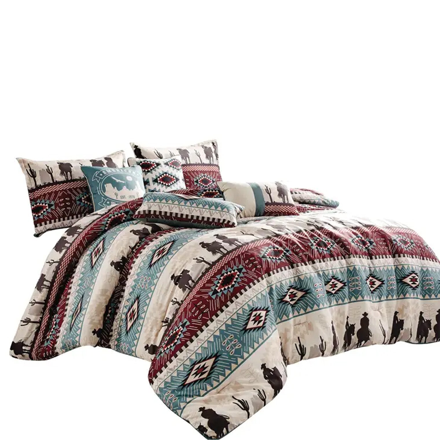 Cowboy Aztec Comforter - 7 Piece Set