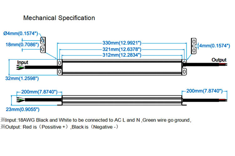 Slim Size waterproof constant voltage Non-Dimmable LED Driver 100W (IP67)