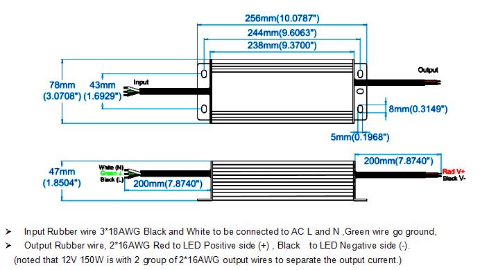 Triac & 0-10V 5 in 1 Dimmable LED Driver 150W