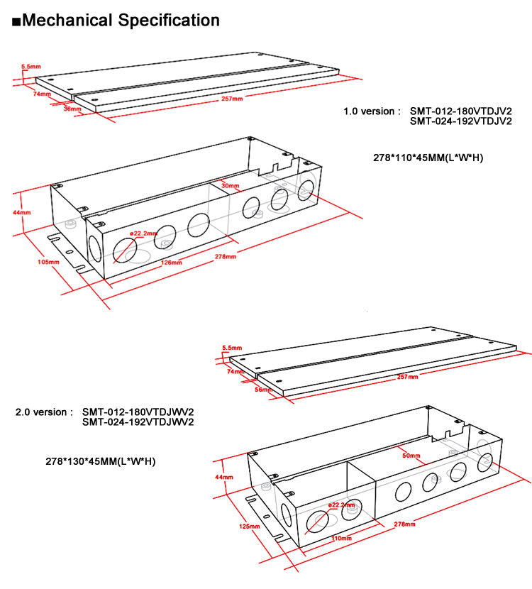 5 in 1 Class 2 Dim J-BOX LED Driver 180W