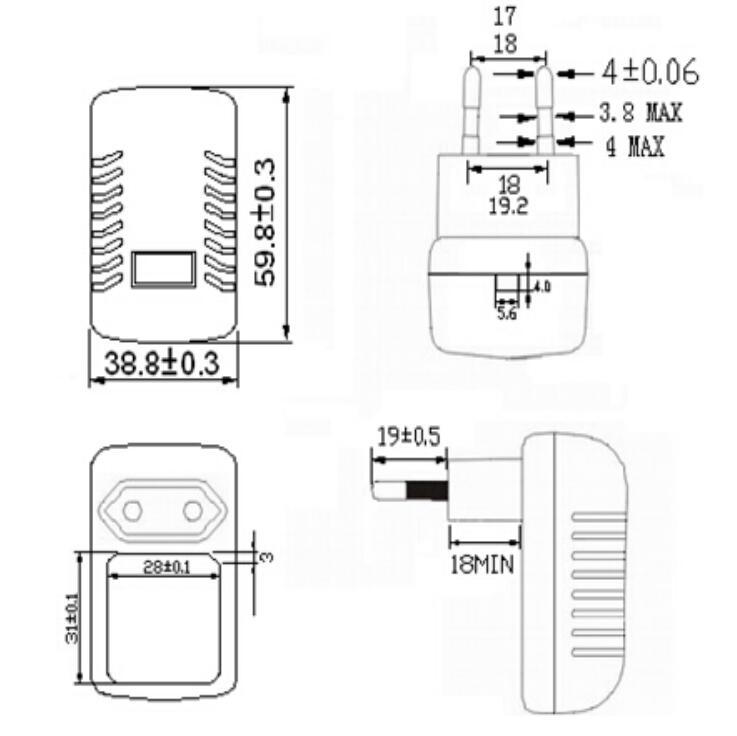 Wall-mount type power adapter 18W
