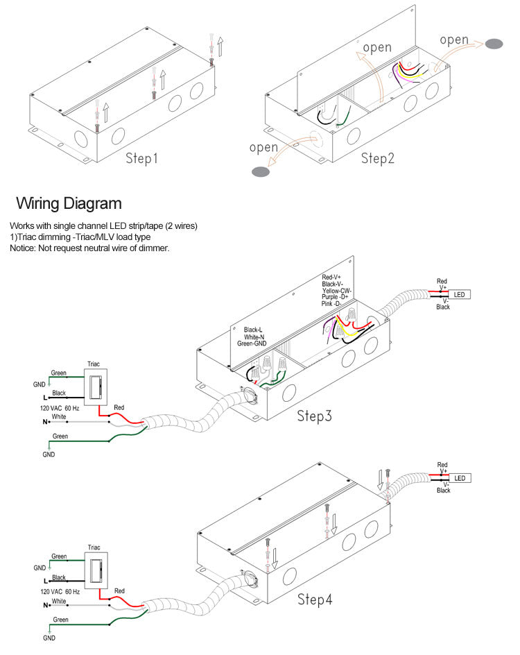 CCT Dim & 5 in 1 Dim J-BOX LED Driver 200W