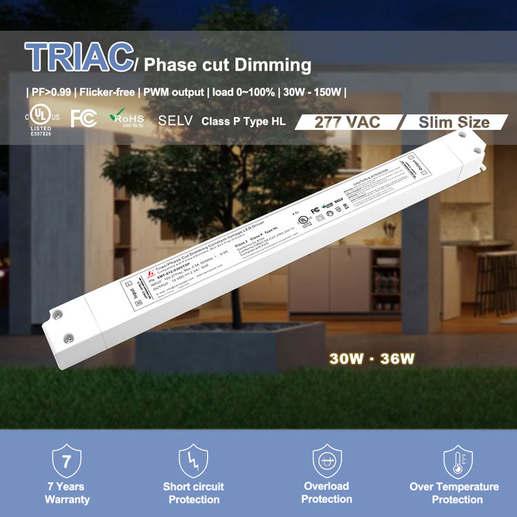 slim size Triac dimmable led driver 30W