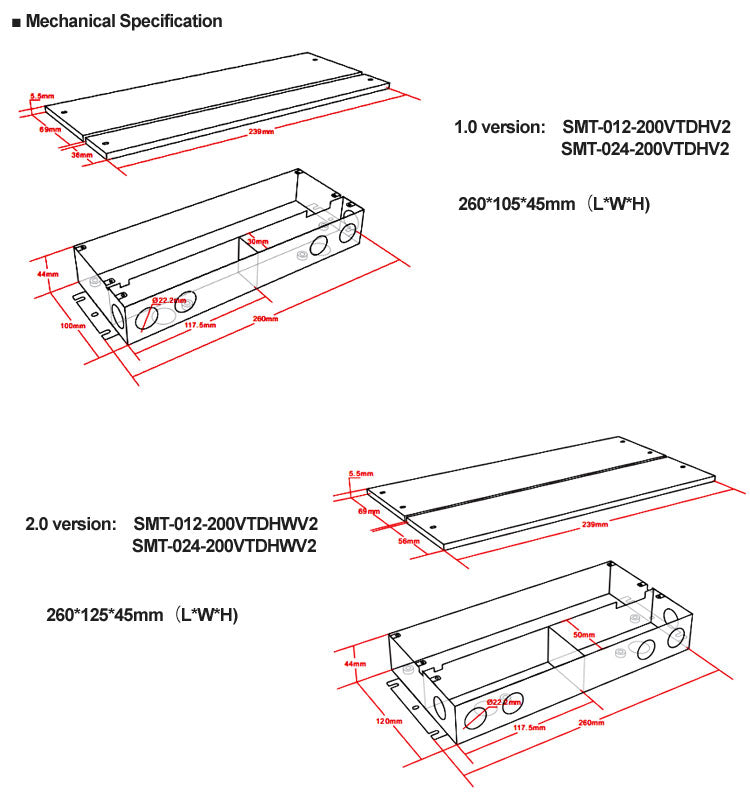 Pilote LED 5 en 1 Dim J-BOX 200W