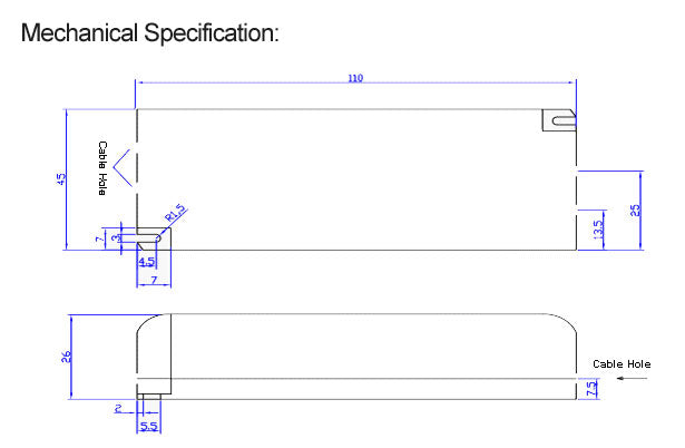Pilote de LED CC à intensité variable Triac 20W (500mA)