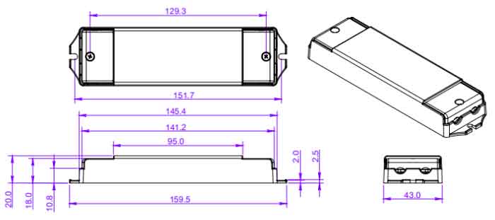 DMX512 Dimmable Multi-Current Driver 20W (DIP Adjustment)