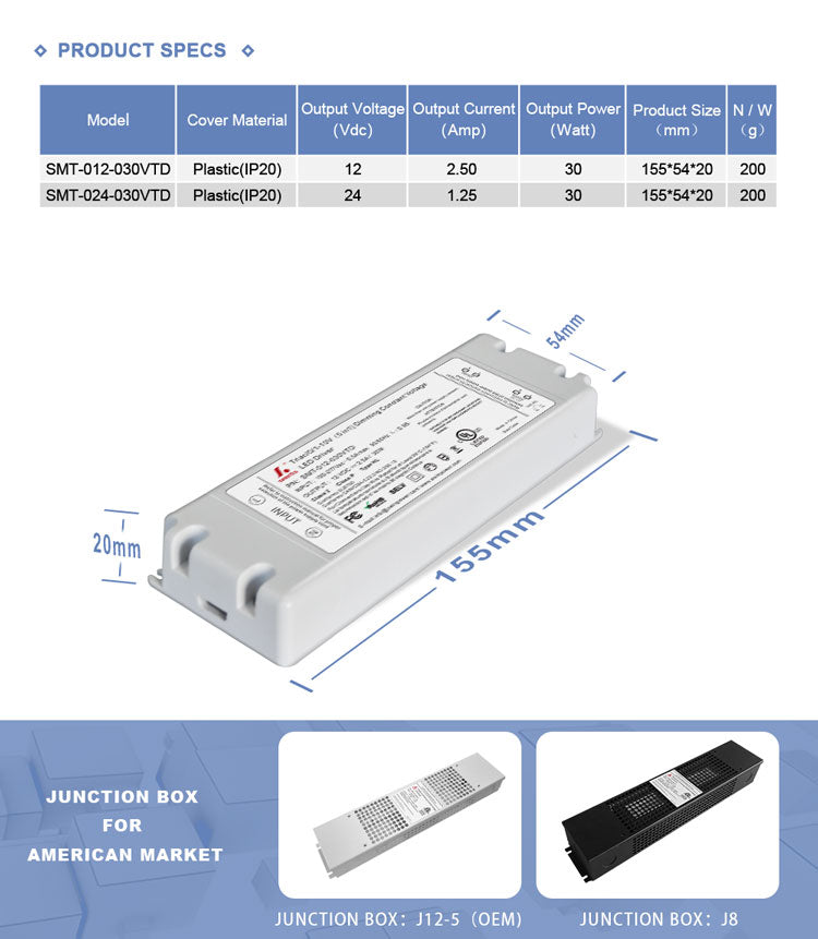5 in 1 dimmable led driver 30W