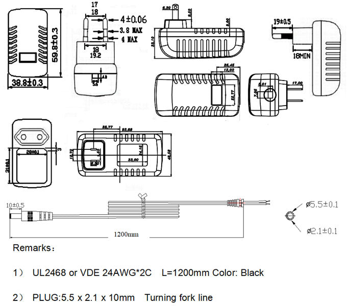 Wall-mount type power adapter 30W