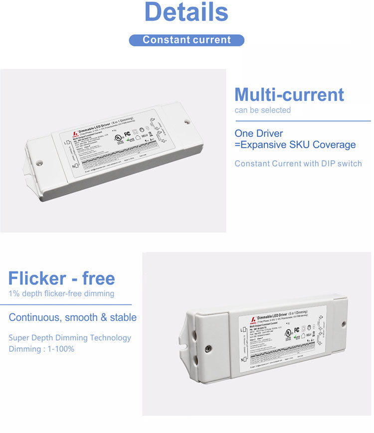 5 in 1 Dim Multi-Current Driver 40W (DIP Adjustment)