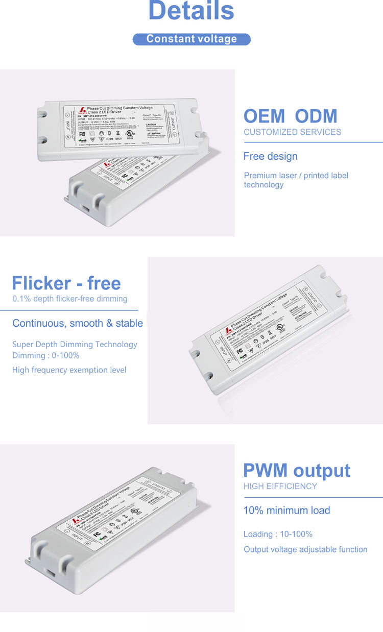 277vac Constant voltage triac dimming led driver 60W