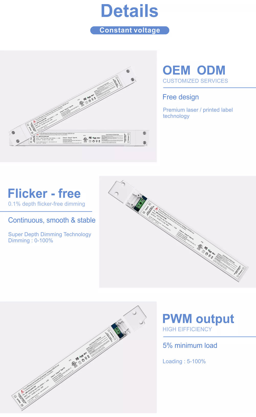 slim size led driver 30W