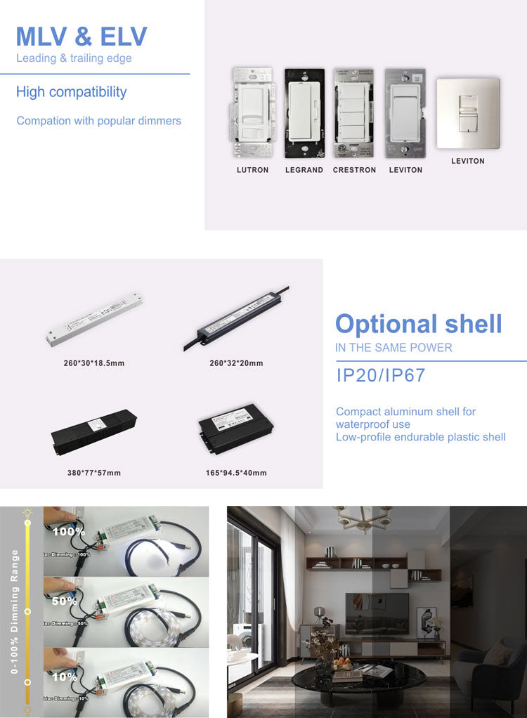 277vac Constant voltage triac dimming led driver 60W