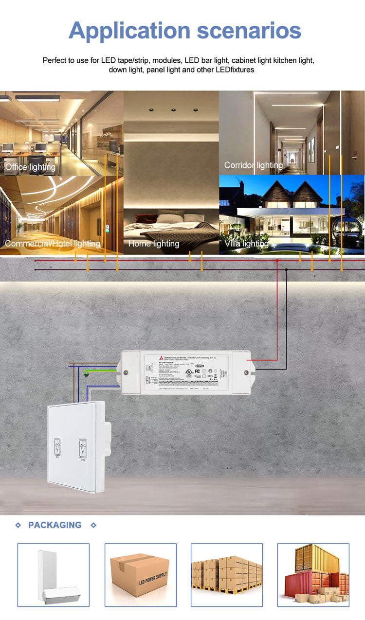 DALI & PUSH Dim Multi-Current Driver 40W (DIP Adjustment)