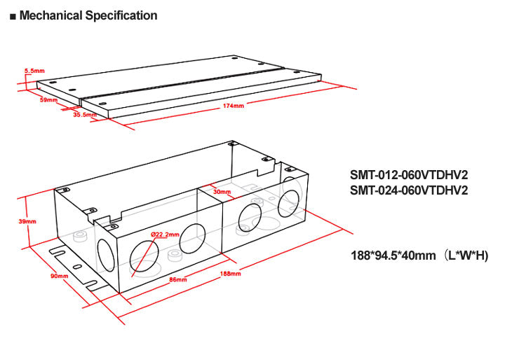 5 in 1 Dim J-BOX LED Driver 60W