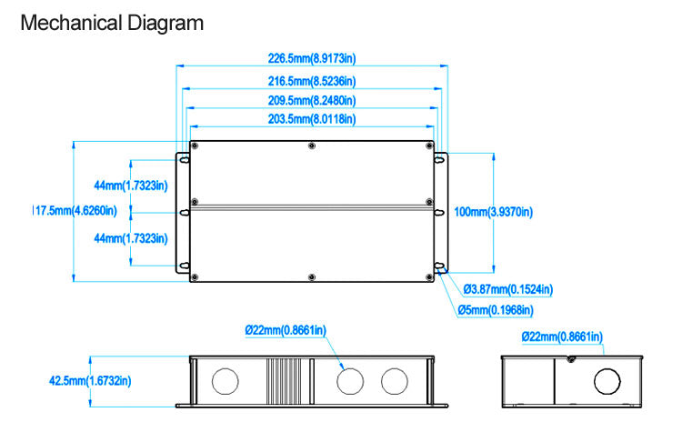 CCT Dim & 5 in 1 Dim J-BOX LED Driver 100W