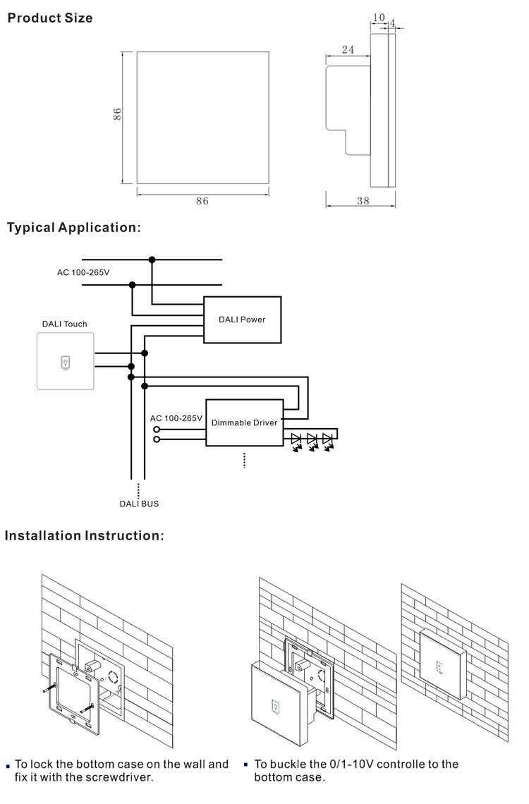 DALI dimmer and regular switch