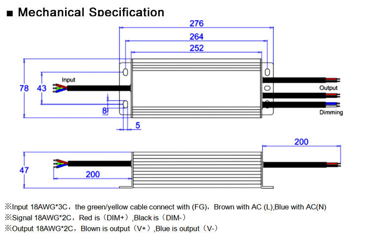 12Vdc 24Vdc 0-10v Dimmable Driver 300W